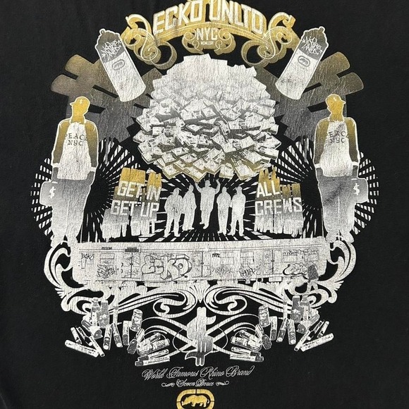 Y2K Ecko Unitd  NYC Graffiti Graphic Tee - Picture 7 of 7